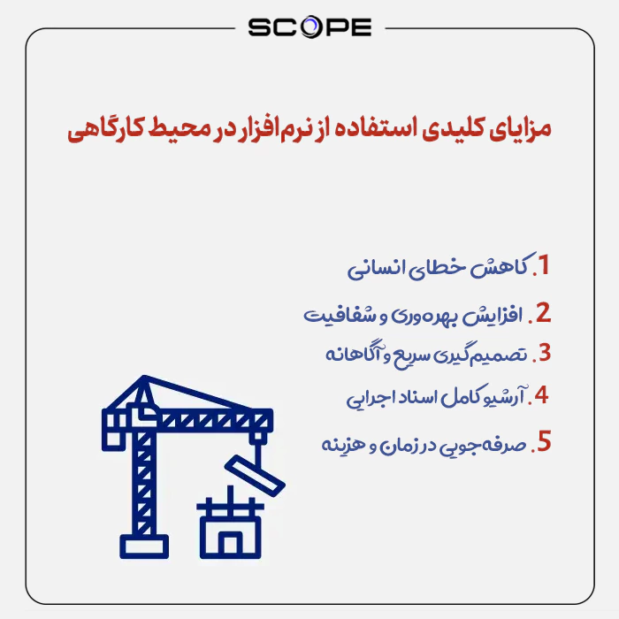 مزایای کلیدی استفاده از نرم‌افزار در محیط کارگاهی